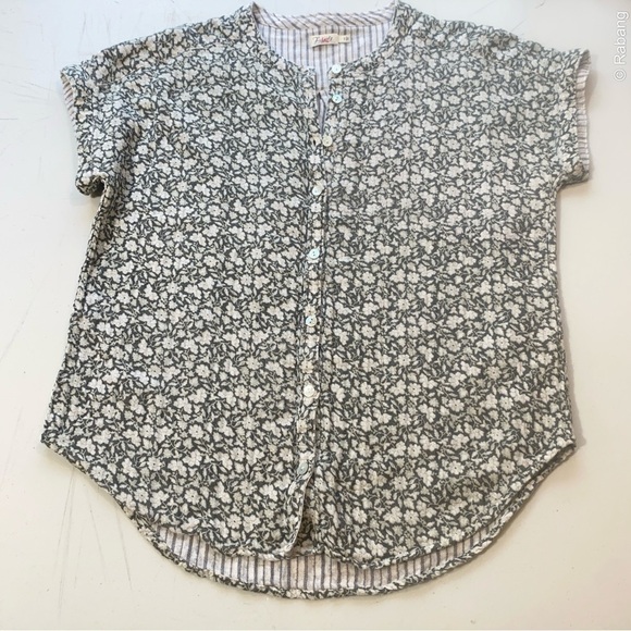 Faherty Reversible Button Down Shirt Floral & Stripe Size Small - Picture 2 of 7